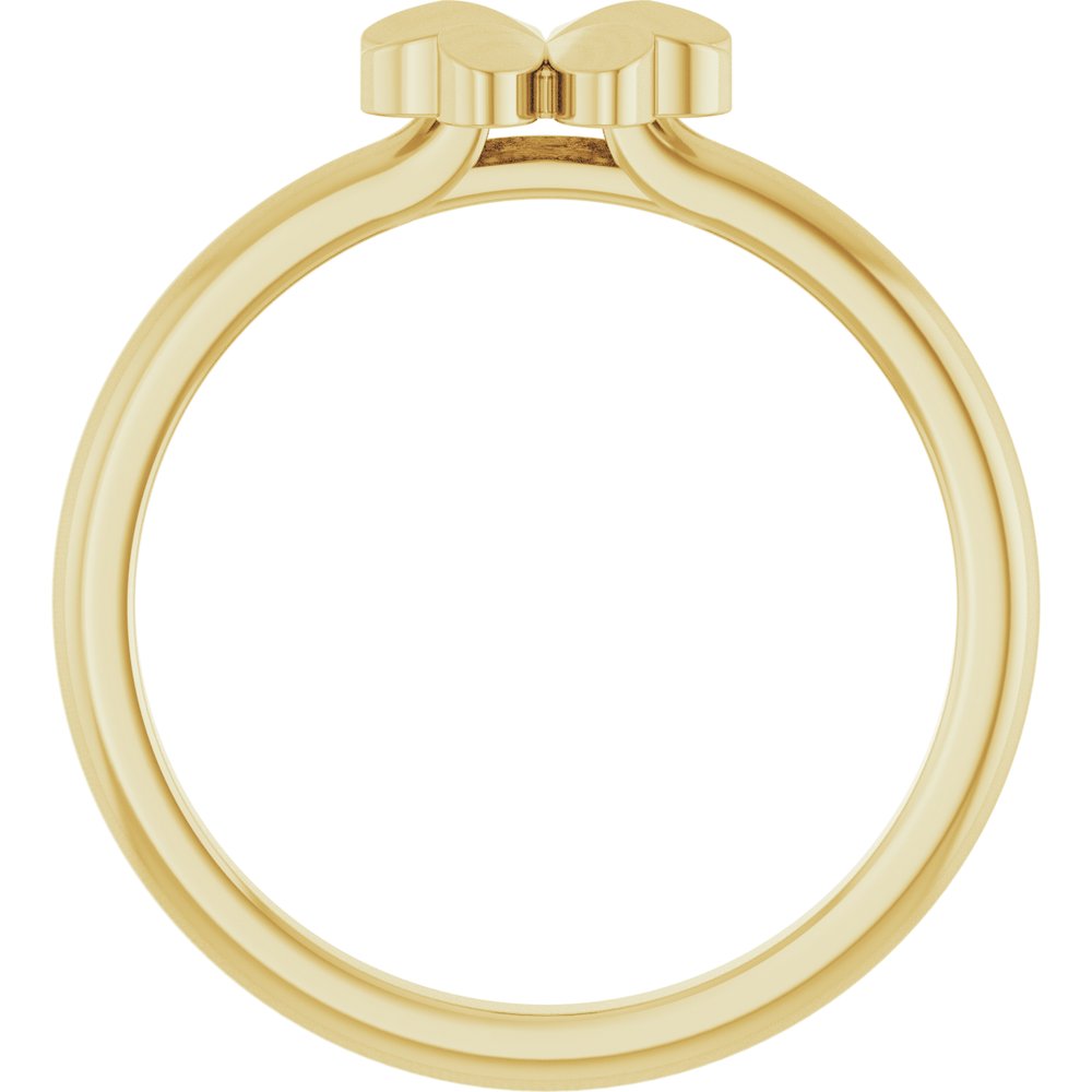 14K Yellow Four-Leaf Clover Stackable Ring