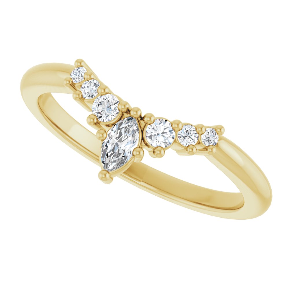 14K Yellow Gold 1/5 CTW Lab-Grown Diamond Contour Band