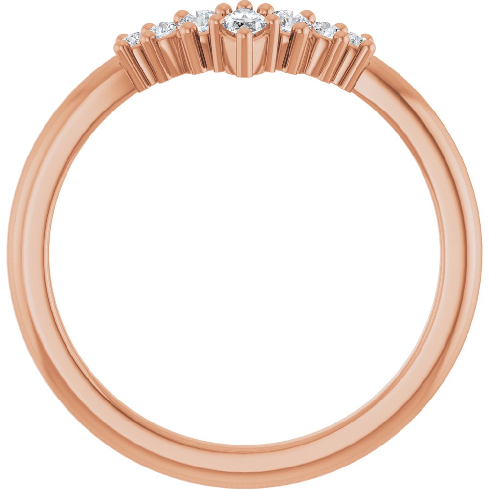 14K Rose Gold 1/6 CTW Lab-Grown Diamond Contour Band