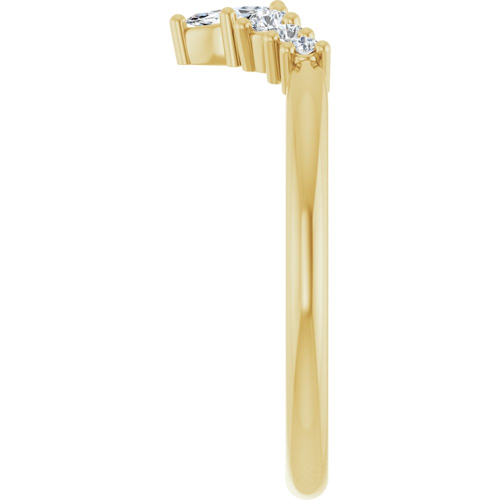 14K Yellow Gold 1/6 CTW Lab-Grown Diamond Contour Band