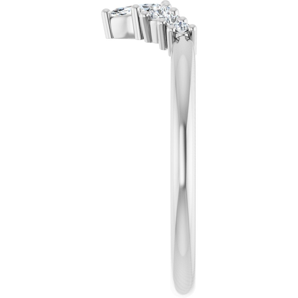 14K White Gold 1/6 CTW Lab-Grown Diamond Contour Band