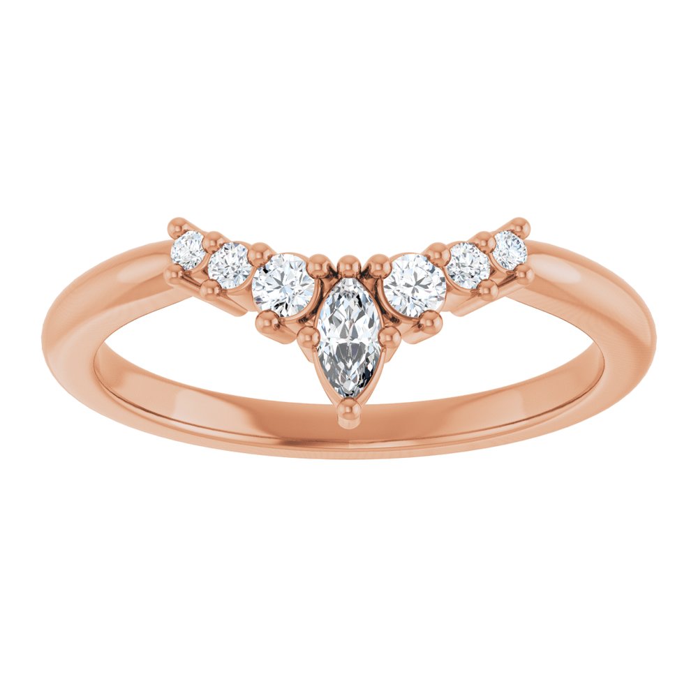 14K Rose Gold 1/6 CTW Lab-Grown Diamond Contour Band