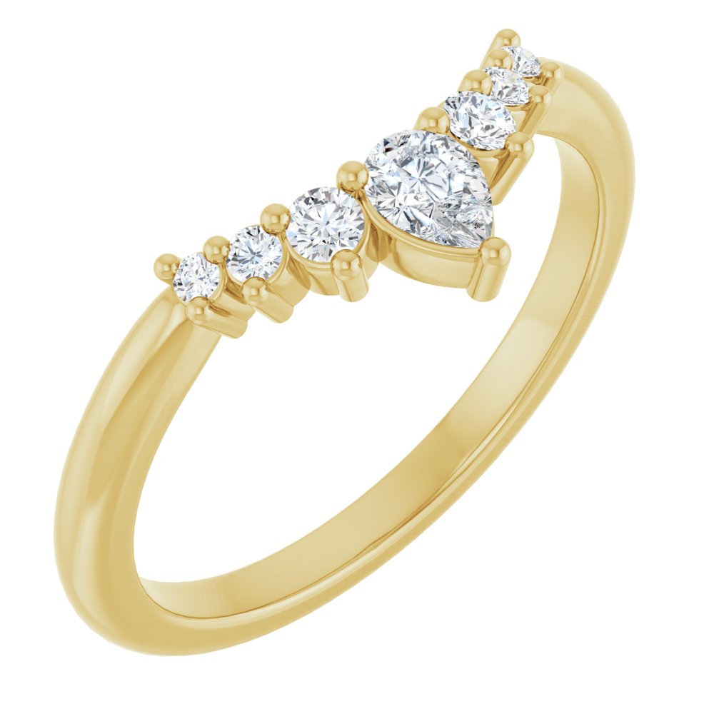 14K Yellow Gold 1/4 CTW Natural Diamond Contour Band
