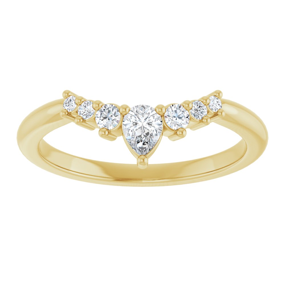 14K Yellow Gold 1/4 CTW Natural Diamond Contour Band