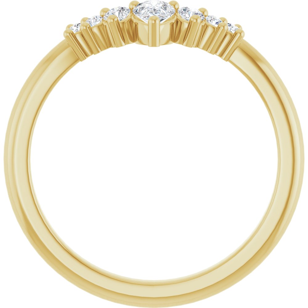 14K Yellow Gold 1/4 CTW Natural Diamond Contour Band