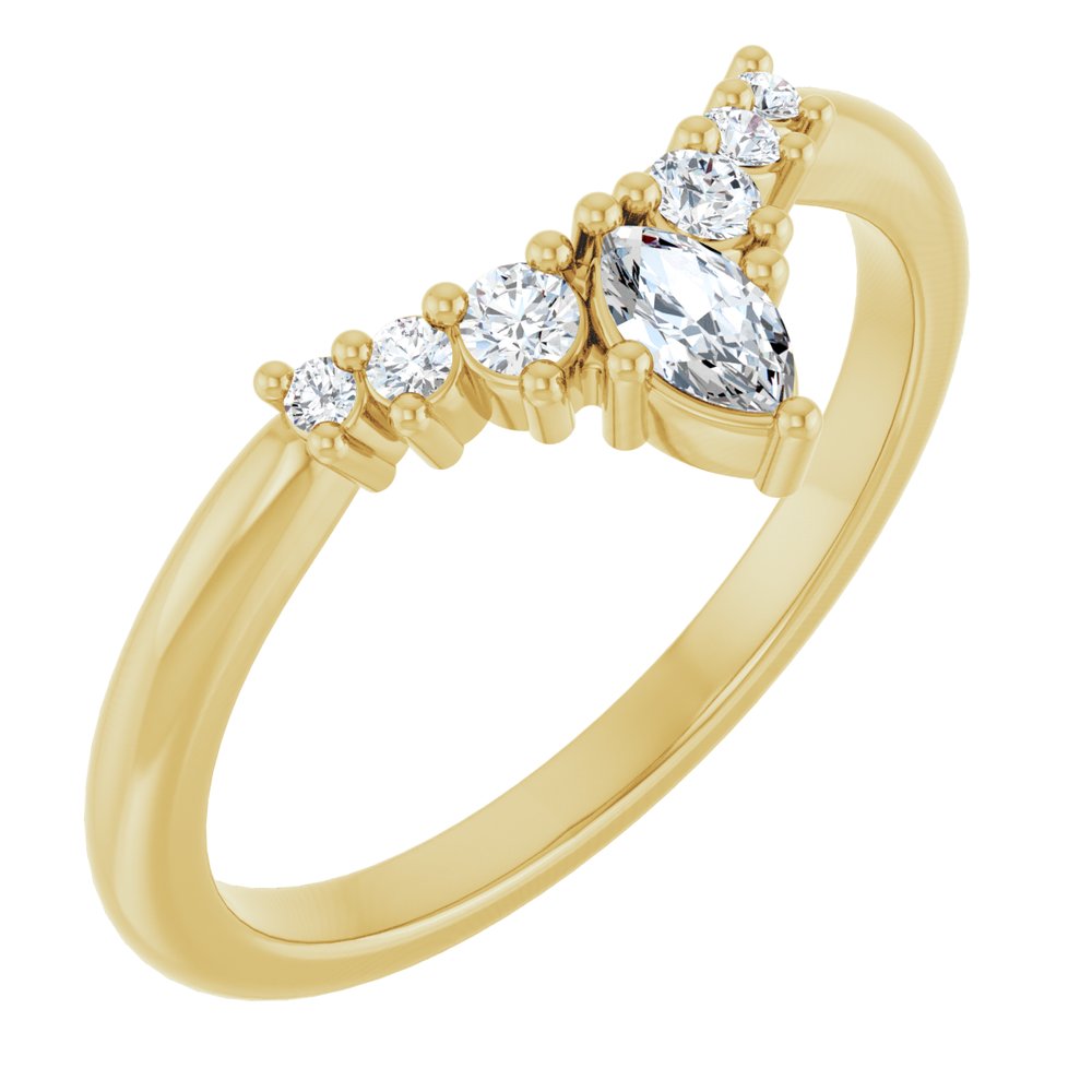 14K Yellow Gold 1/4 CTW Natural Diamond Contour Band
