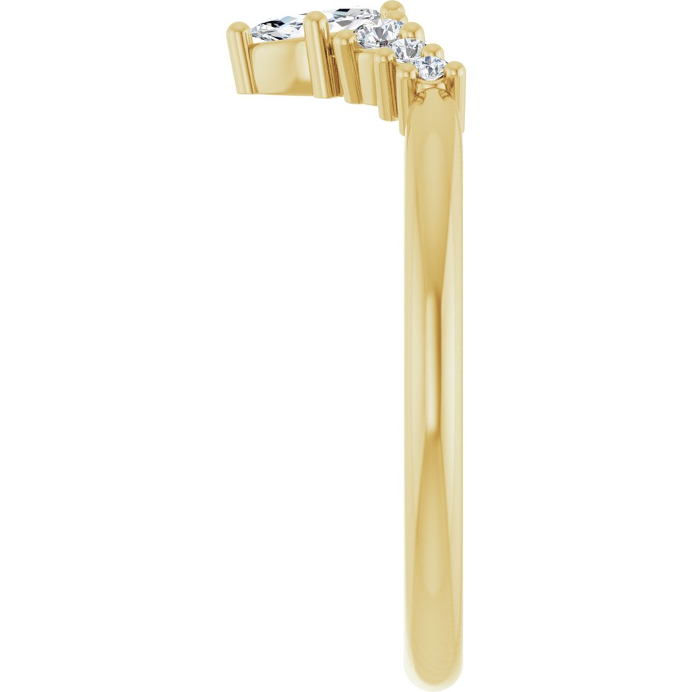 14K Yellow Gold 1/4 CTW Natural Diamond Contour Band