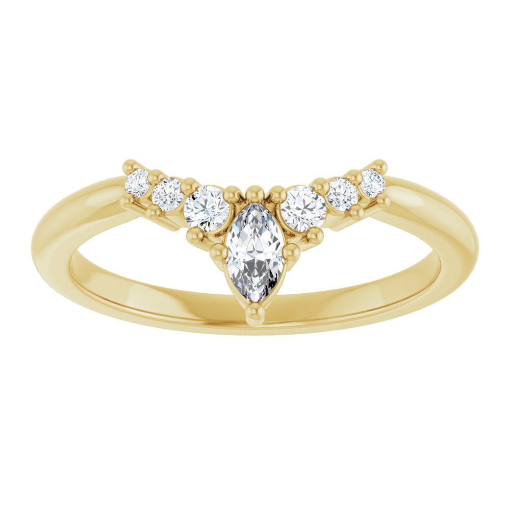 14K Yellow Gold 1/4 CTW Natural Diamond Contour Band