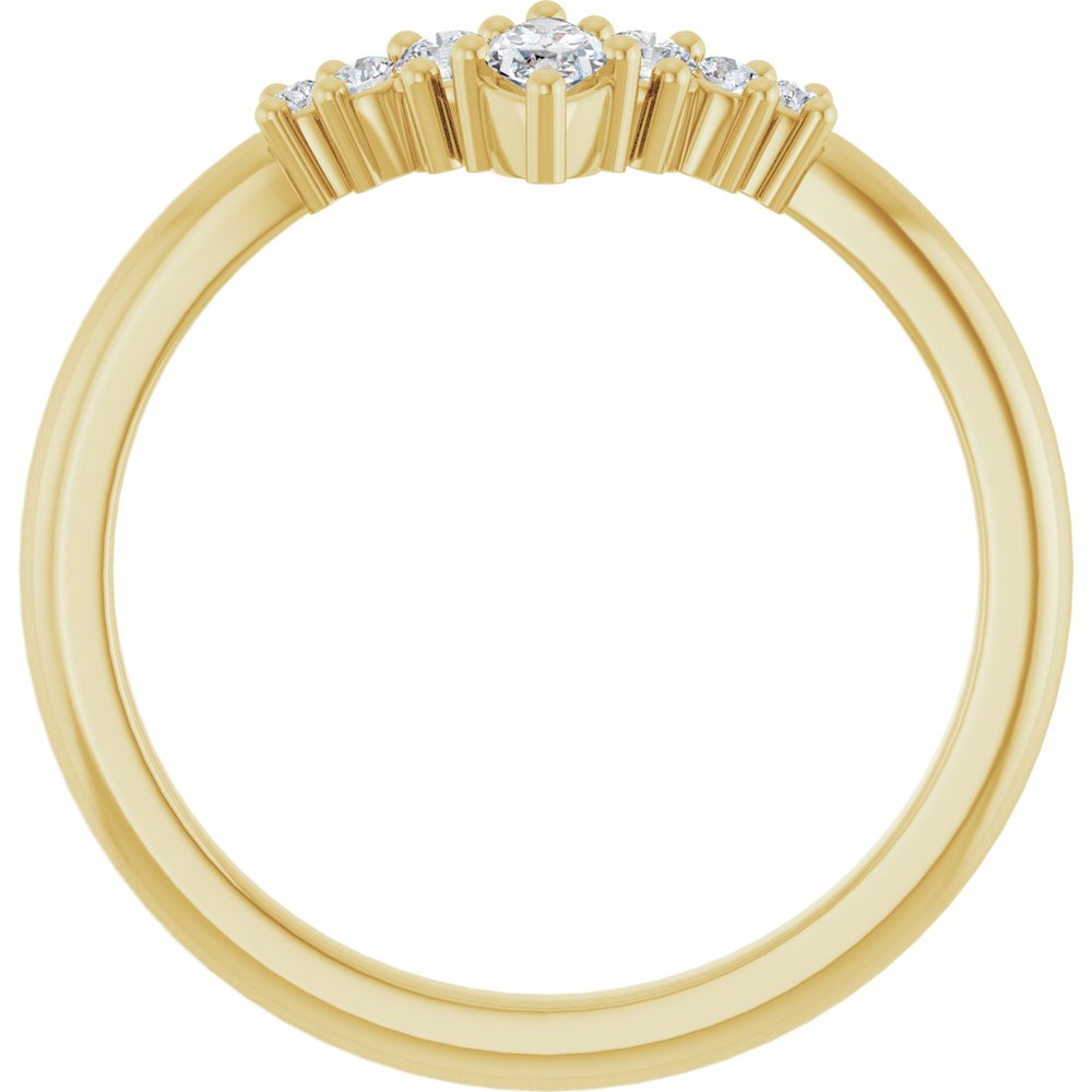 14K Yellow Gold 1/4 CTW Natural Diamond Contour Band