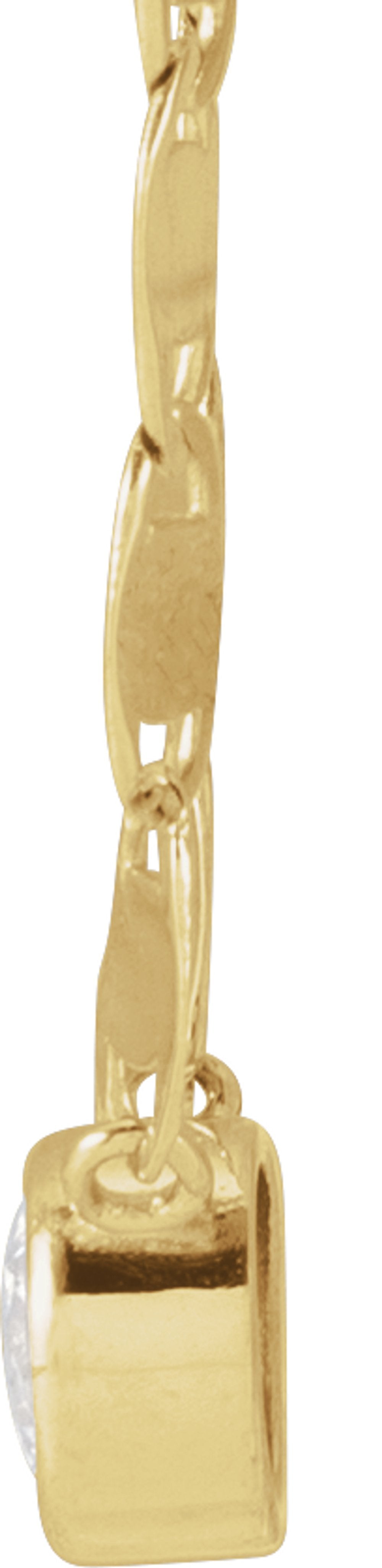 14K Yellow Gold 1/5 CT Natural Diamond 16" Necklace