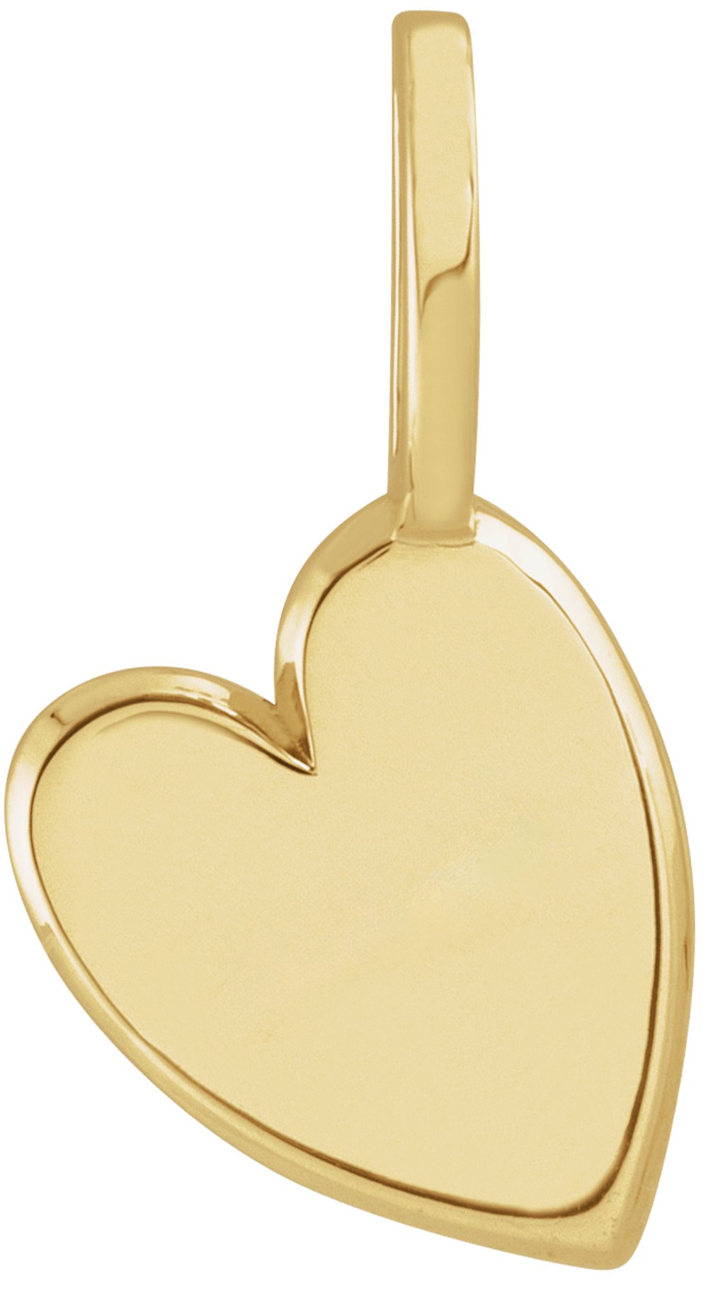 14K Yellow Gold Engravable Sideways Heart Pendant