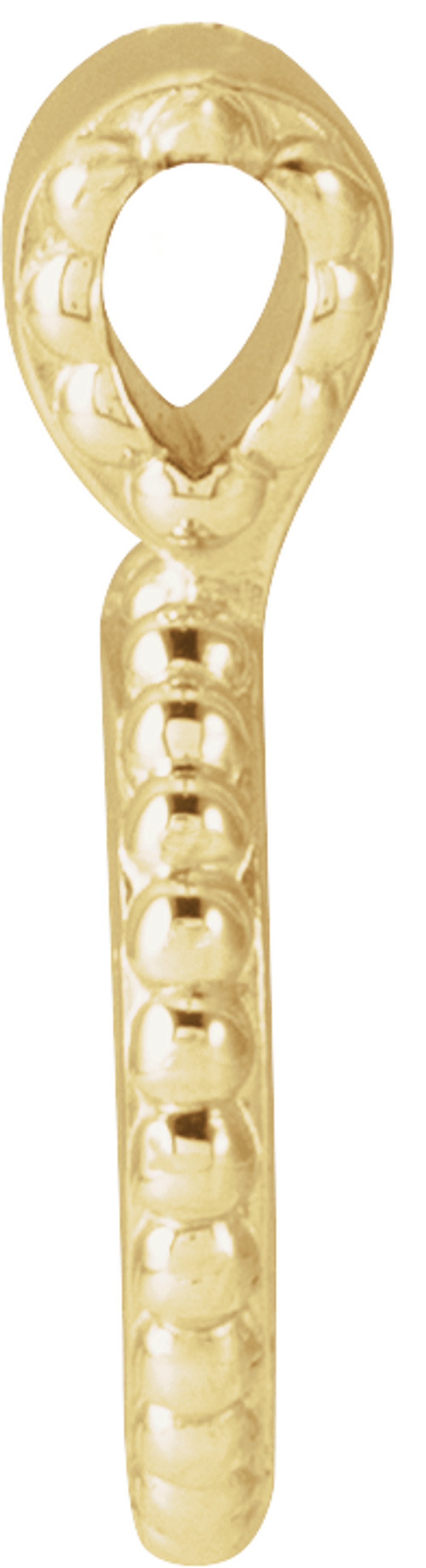 14K Yellow Gold Engravable Beaded Disc Pendant