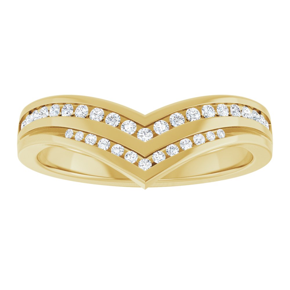 14K Yellow 1/6 CTW Natural Diamond Contour Band