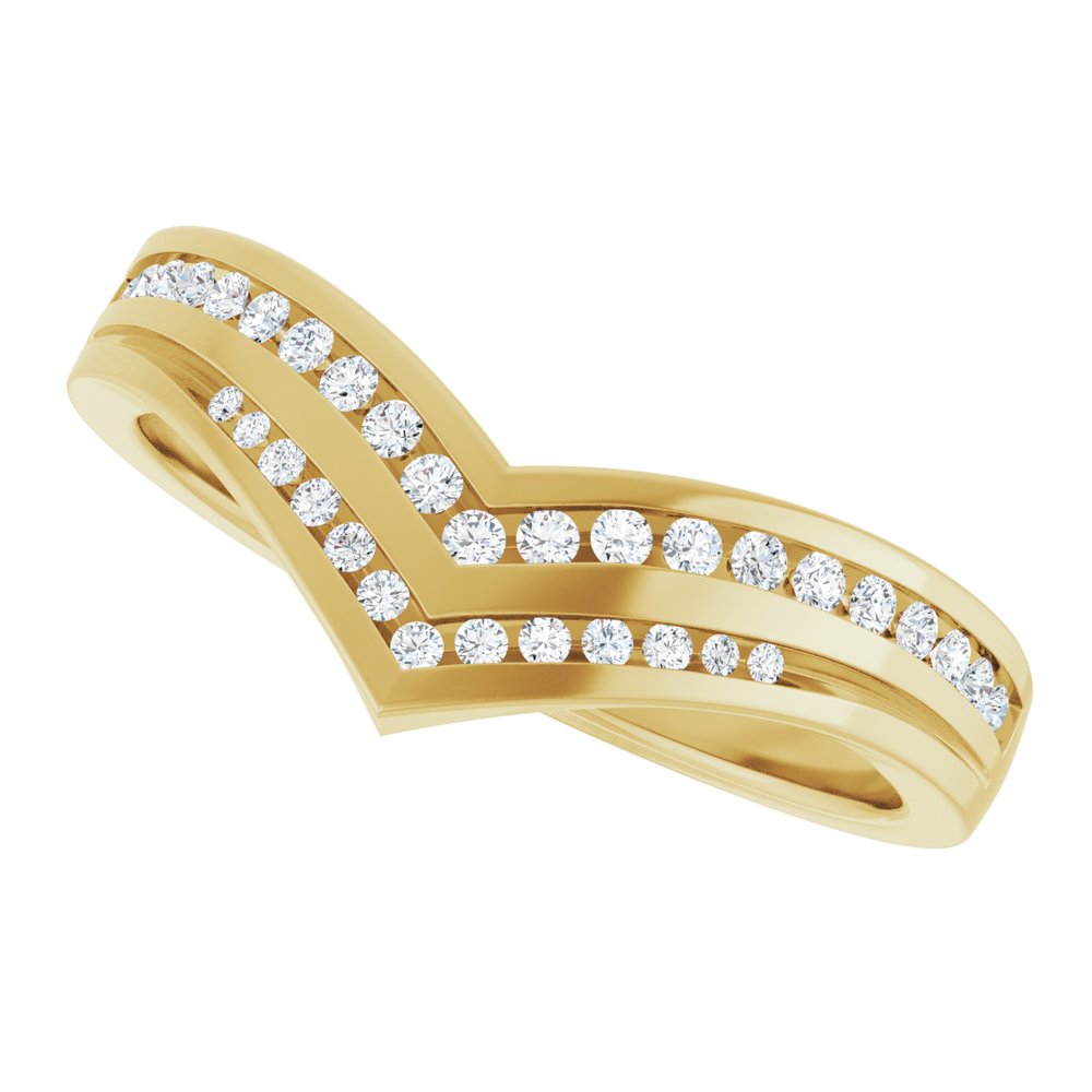 14K Yellow 1/6 CTW Natural Diamond Contour Band