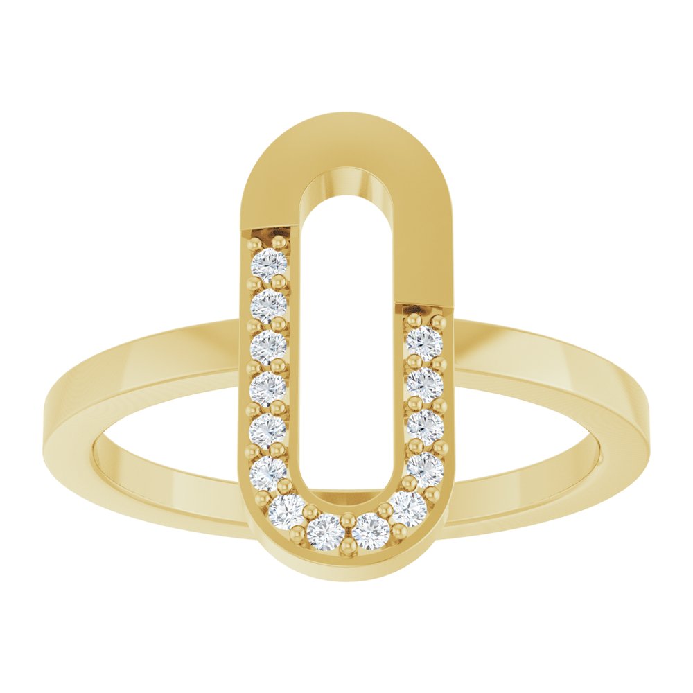 14K Yellow Gold 1/10 CTW Natural Diamond Paperclip-Style Ring