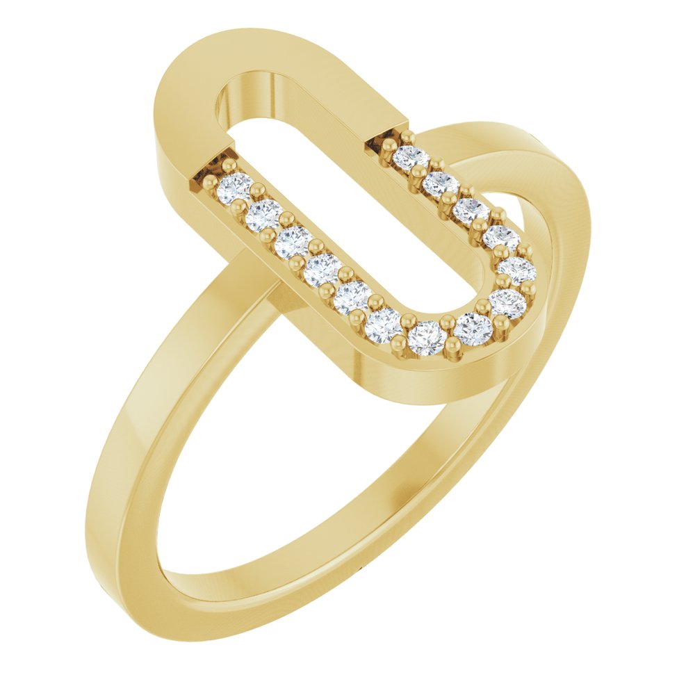 14K Yellow Gold 1/10 CTW Natural Diamond Paperclip-Style Ring