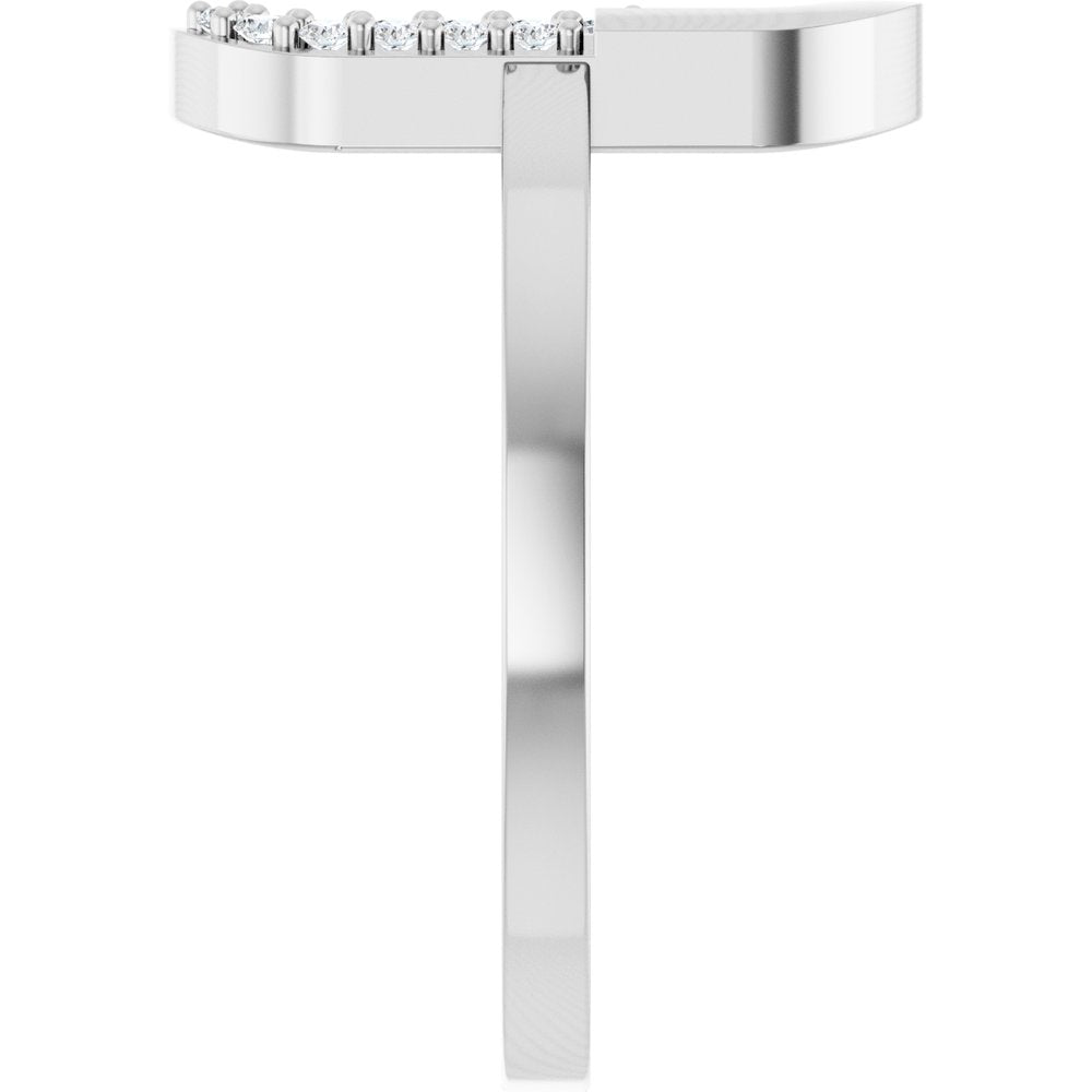 14K White 1/10 CTW Natural Diamond Paperclip-Style Ring