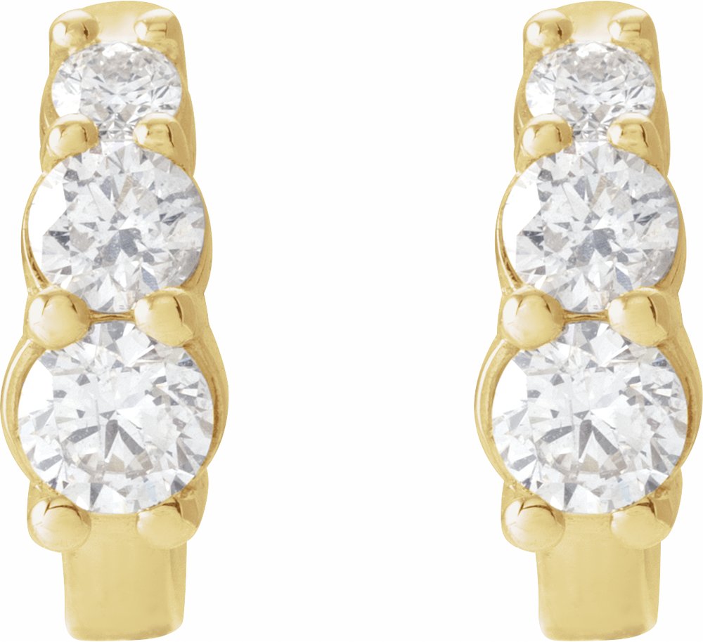 14K Yellow Gold 1/3 CTW Natural Diamond Hoop Earrings