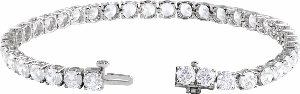 14K White Gold 12 CTW Lab-Grown Diamond Line 7" Bracelet