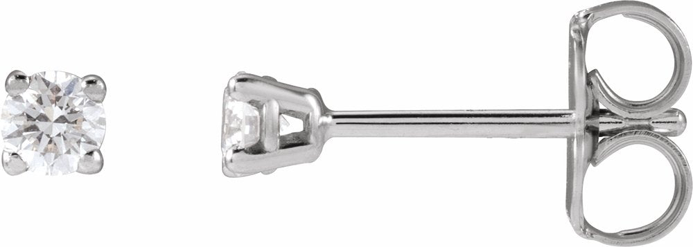 14K White Gold 1/8 CTW Lab-Grown Diamond Earrings