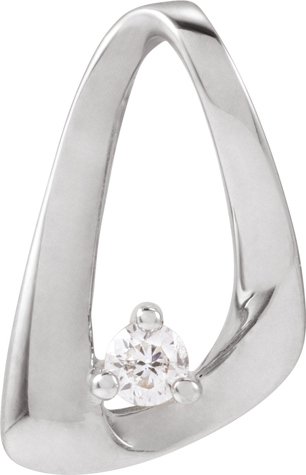 14K White .05 CTW Natural Diamond Freeform Pendant