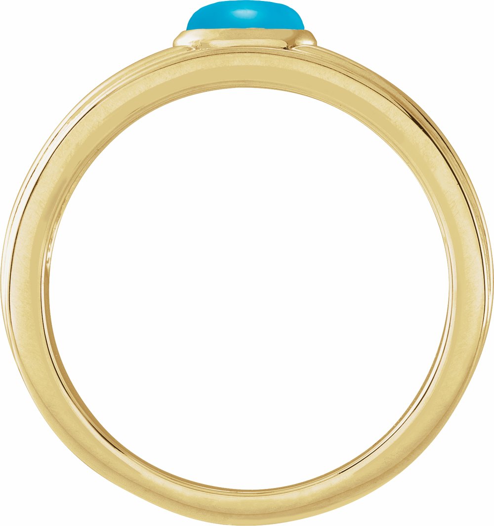 14K Yellow 5x3 mm Oval Natural Turquoise Cabochon Ring