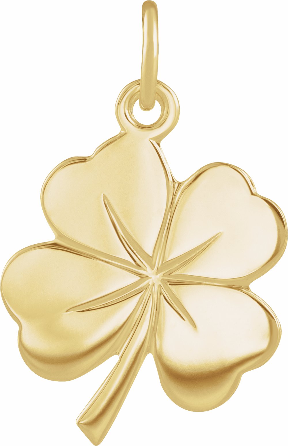 14K Yellow Gold 18x14 mm Four-Leaf Clover Charm/Pendant