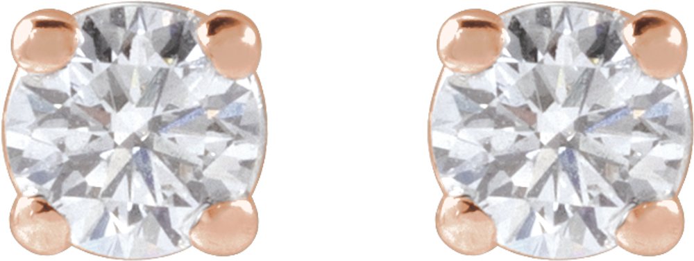 14K Rose Gold 1/5 CTW Lab-Grown White Diamond Earrings