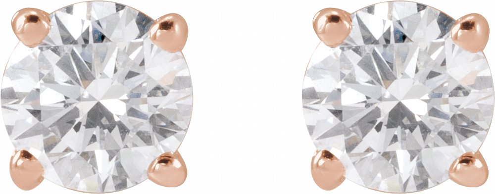 14K Rose Gold 3/4 CTW Lab-Grown Diamond Stud Earrings