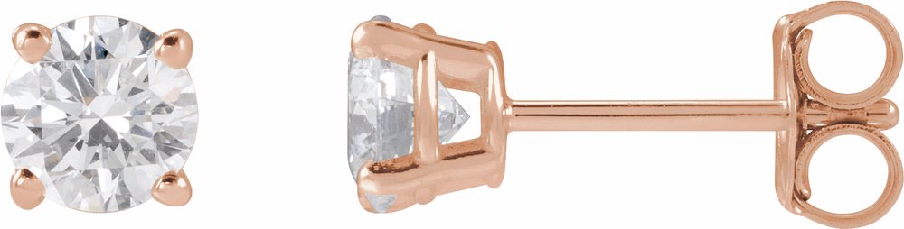14K Rose Gold 3/4 CTW Lab-Grown Diamond Stud Earrings