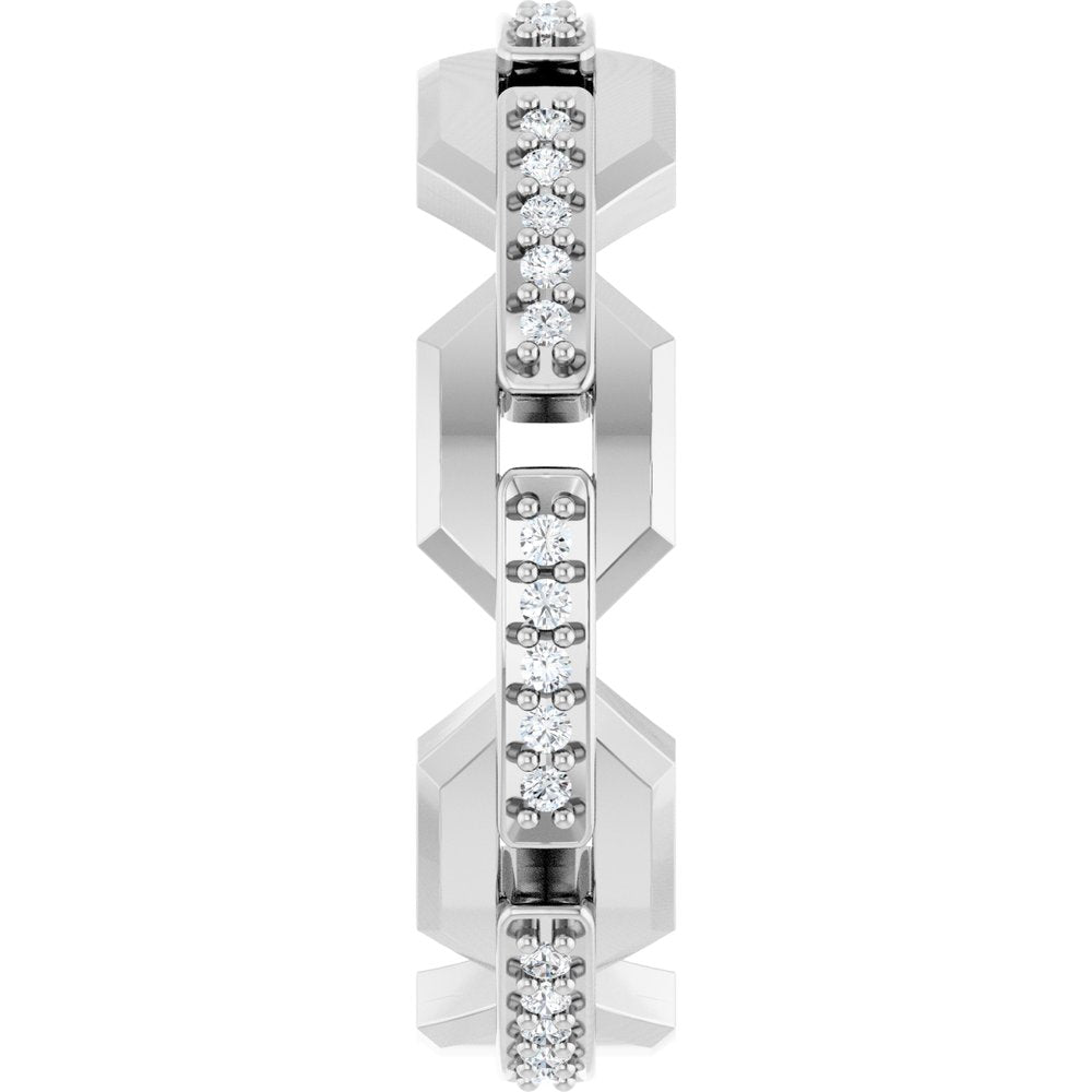 14K White 1/5 CTW Natural Diamond Band