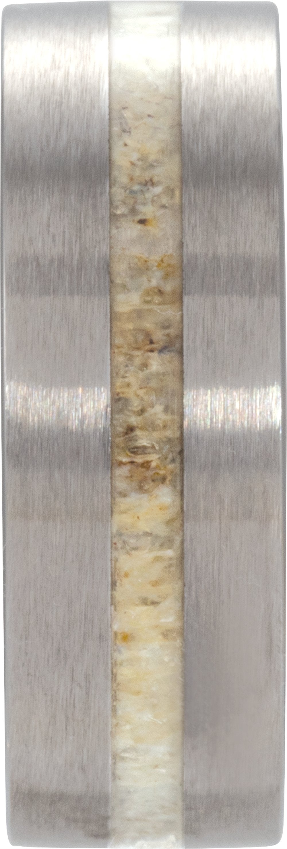 Tungsten Antler Wood Inlay 8 mm Comfort-Fit Flat Band