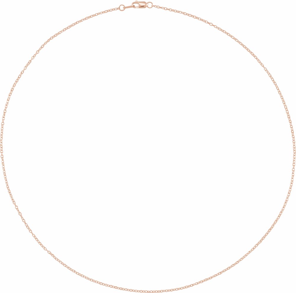 14K Rose Gold 1.3 mm Cable 24" Chain