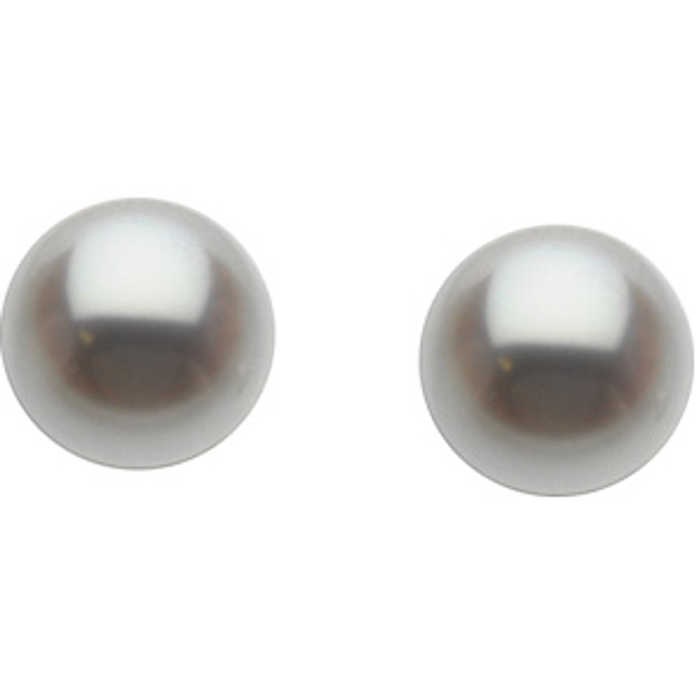14K White Gold Cultured White Freshwater Pearl Earrings