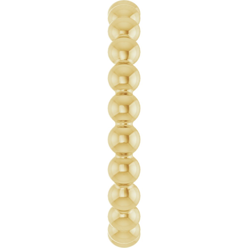 14K Yellow Gold Beaded Stackable Ring
