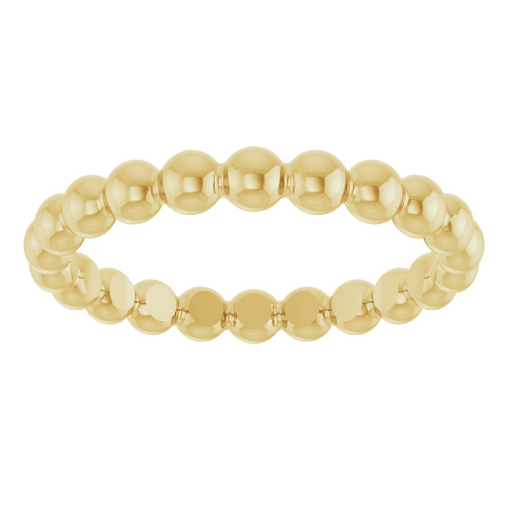 14K Yellow Gold Beaded Stackable Ring