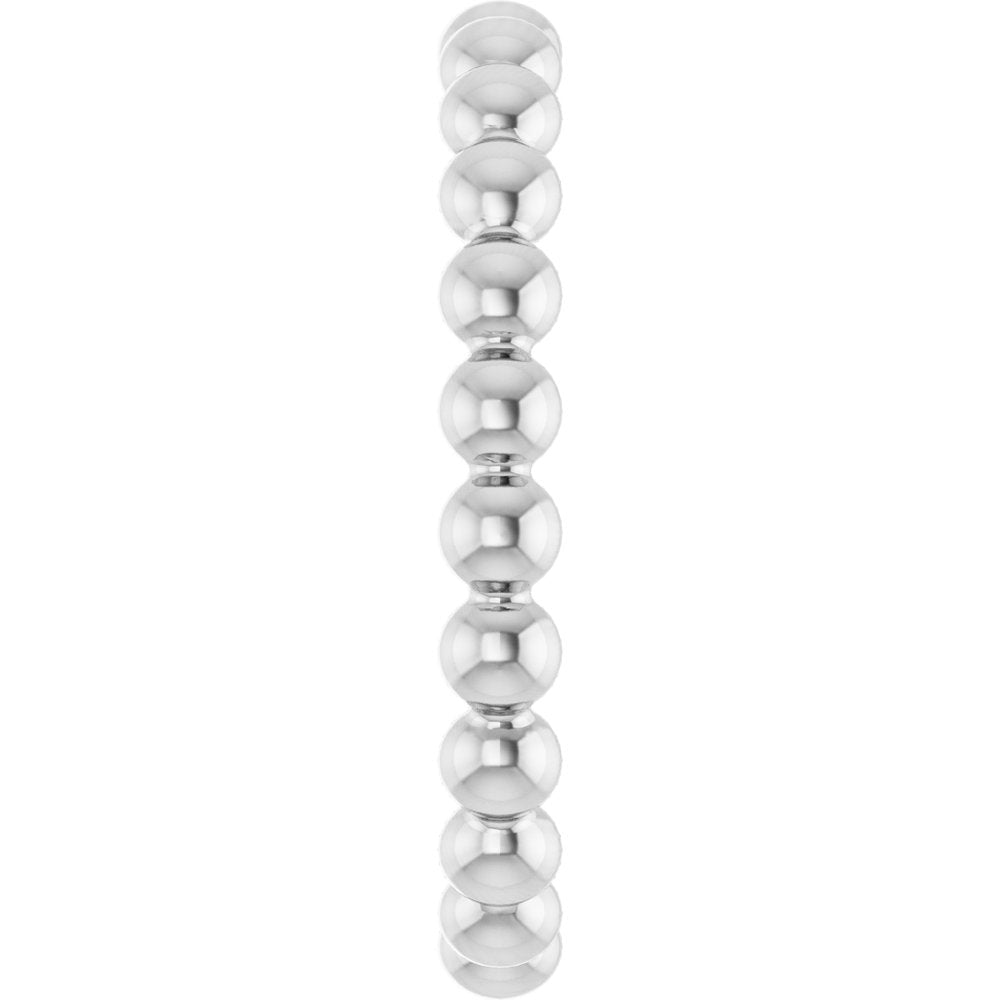 14K White Gold Beaded Stackable Ring