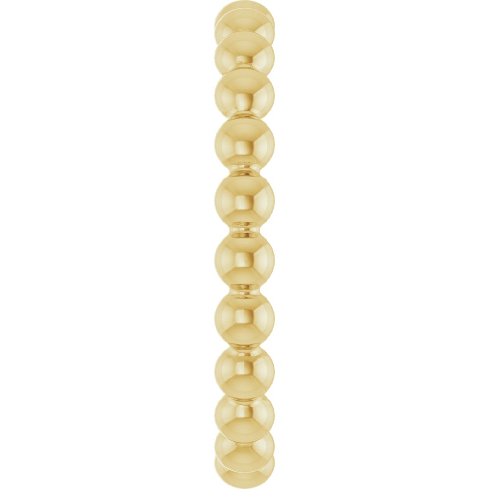 14K Yellow Beaded Stackable Ring