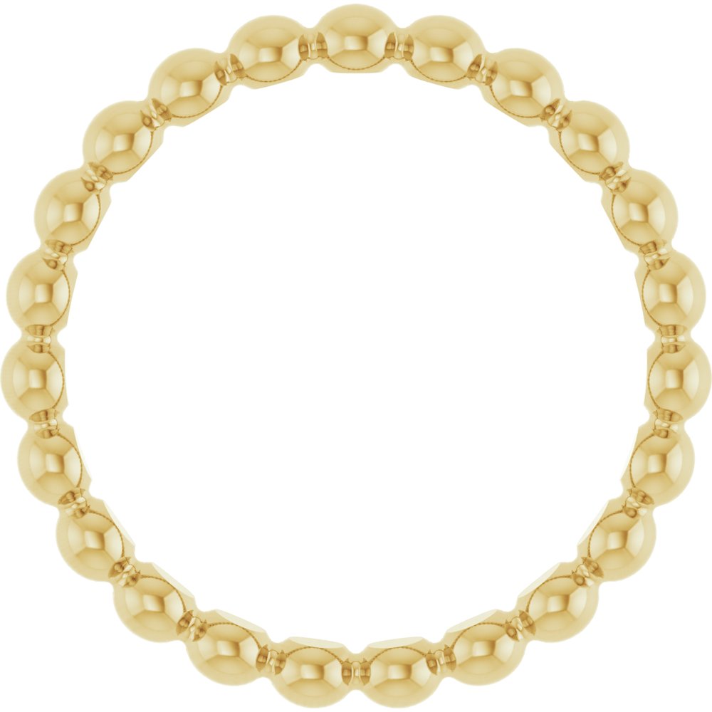 14K Yellow Beaded Stackable Ring
