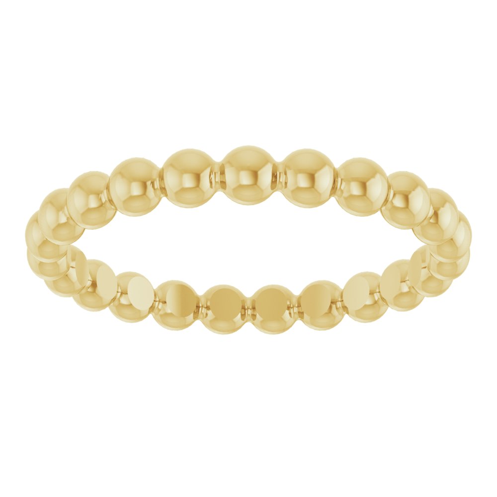 14K Yellow Gold Beaded Stackable Ring