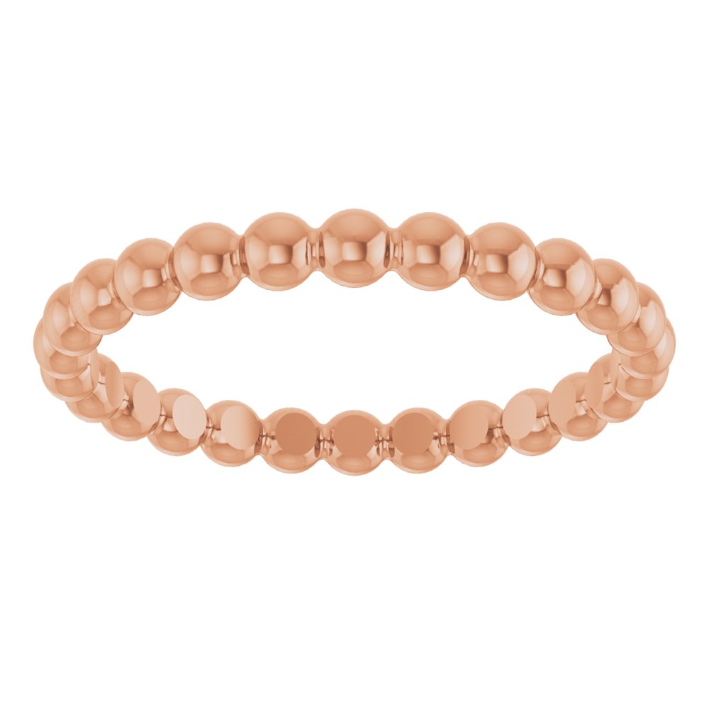 14K Rose Gold Beaded Stackable Ring