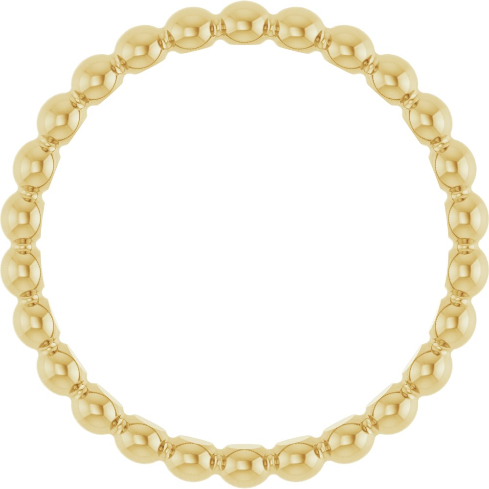 14K Yellow Gold Beaded Stackable Ring