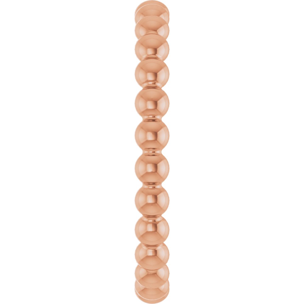14K White Gold Beaded Stackable Ring