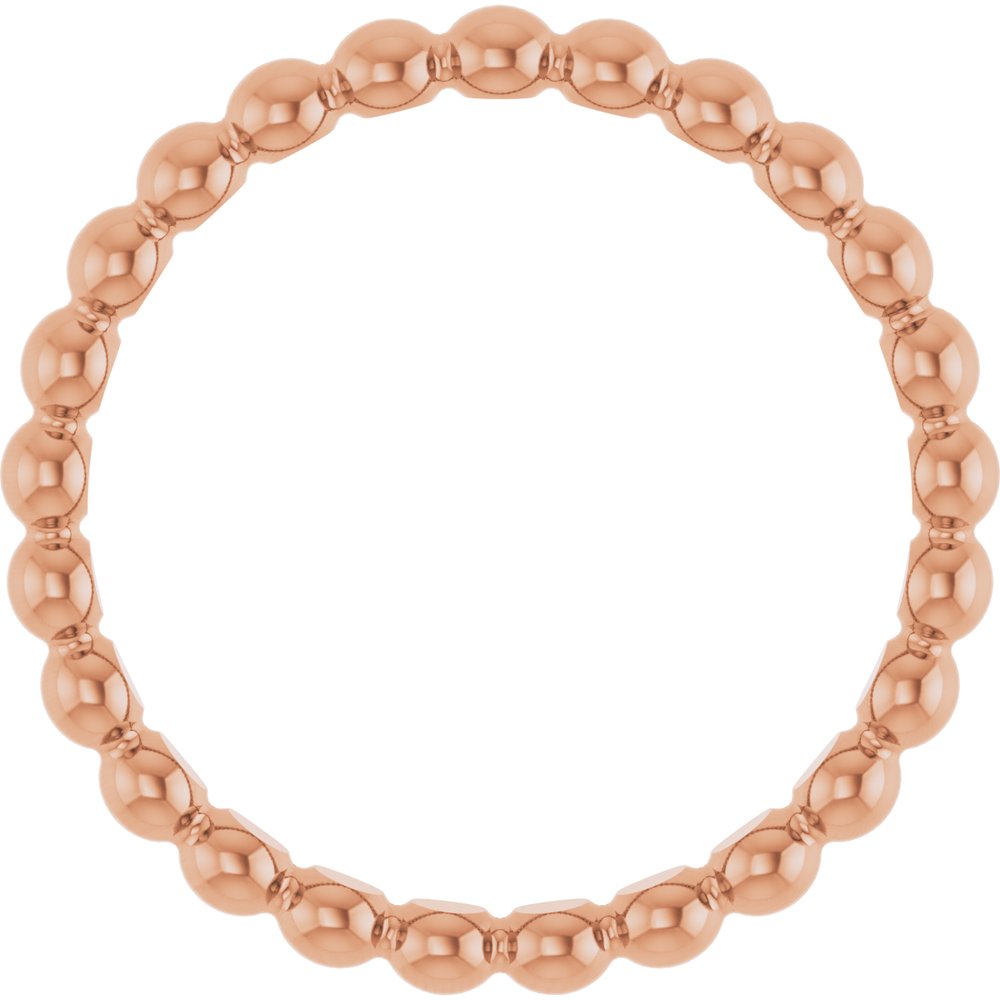 14K Rose Gold Beaded Stackable Ring
