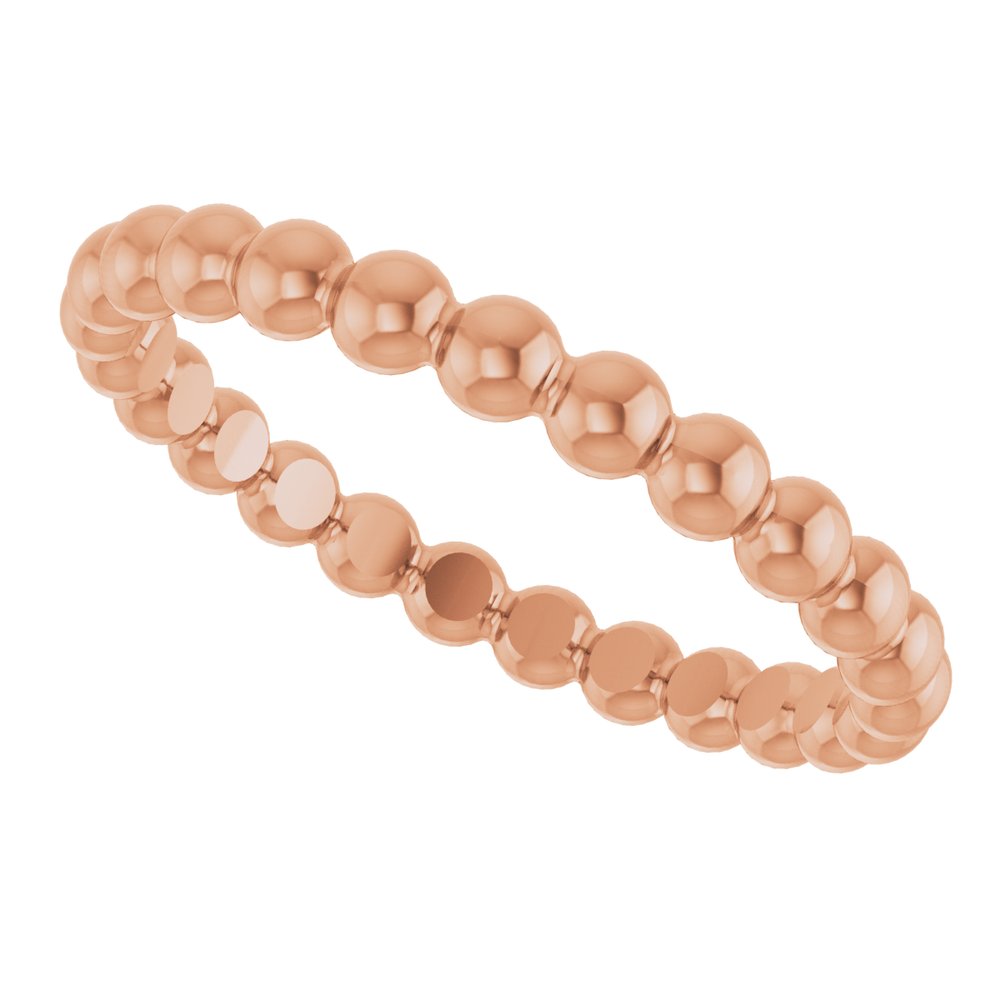 14K Rose Gold Beaded Stackable Ring