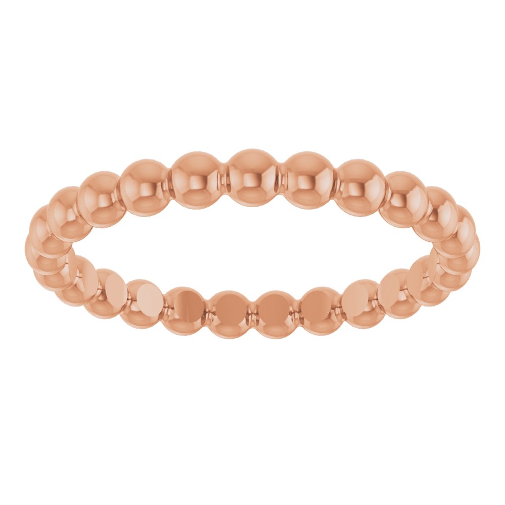 14K Rose Gold Beaded Stackable Ring