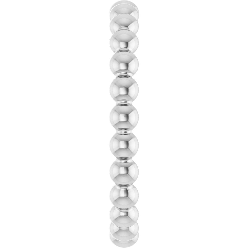14K White Beaded Stackable Ring