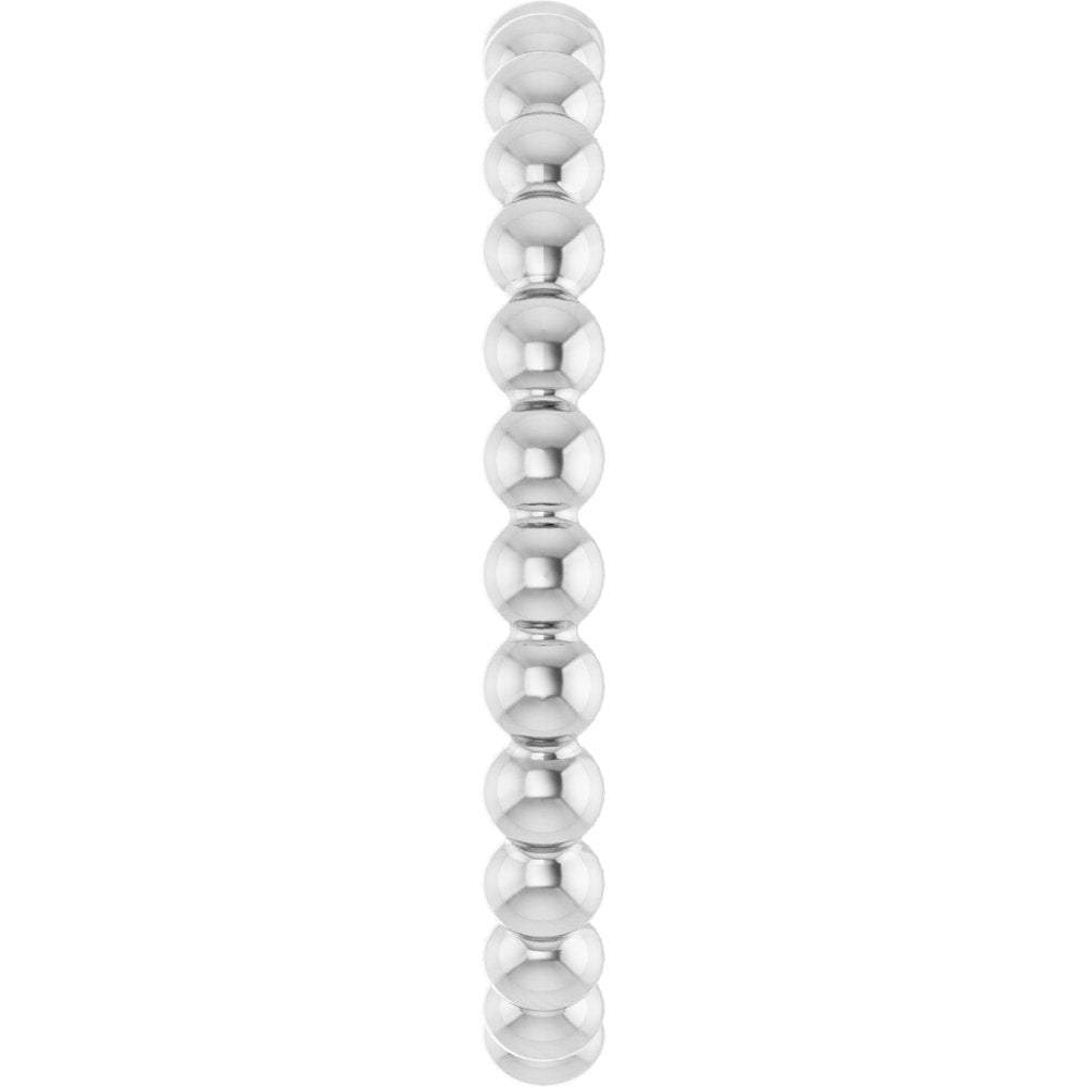 14K White Beaded Stackable Ring
