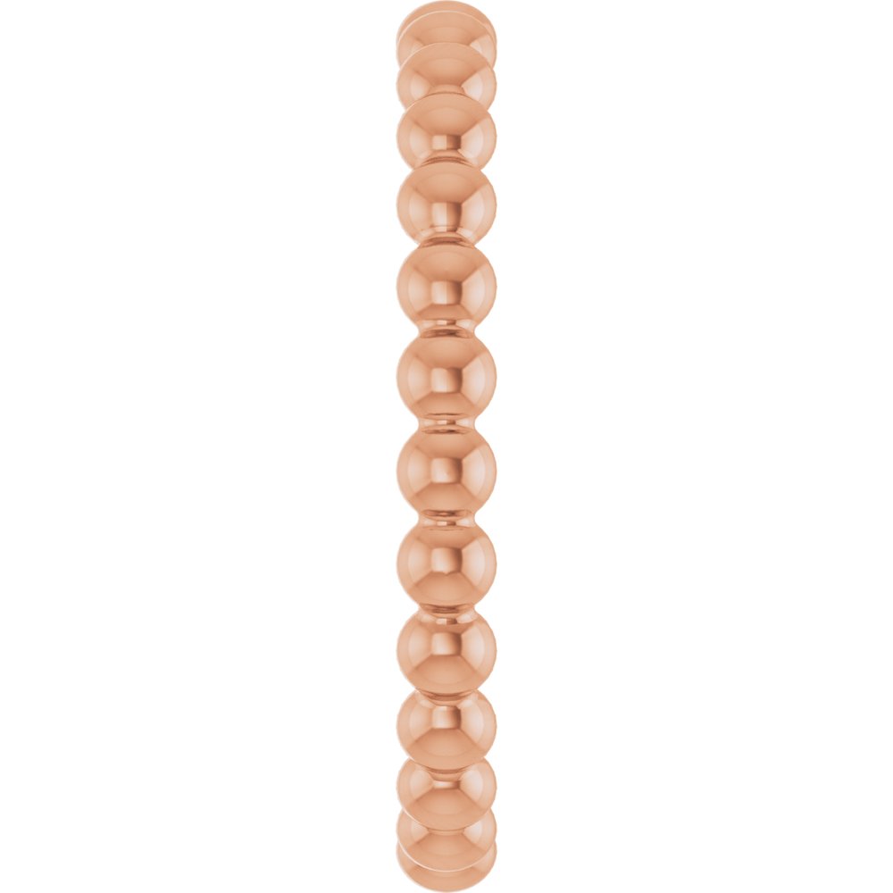 14K Rose Beaded Stackable Ring