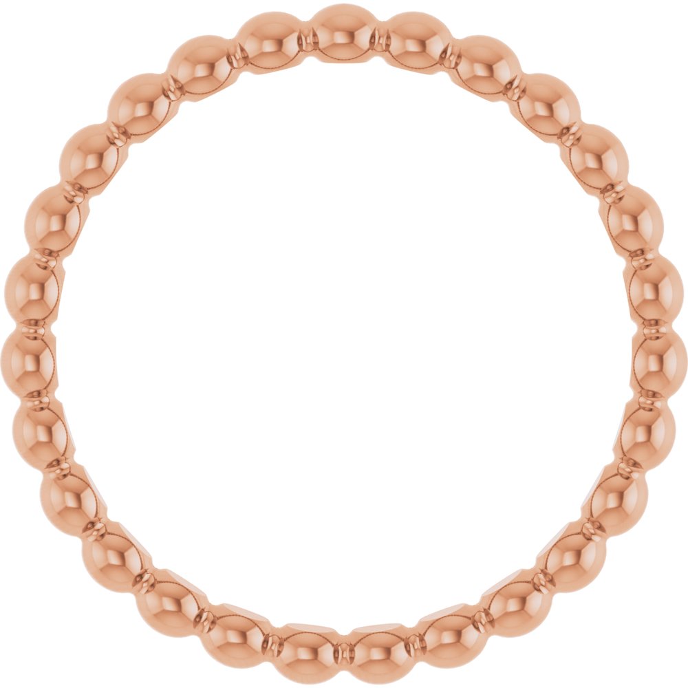 14K Rose Beaded Stackable Ring